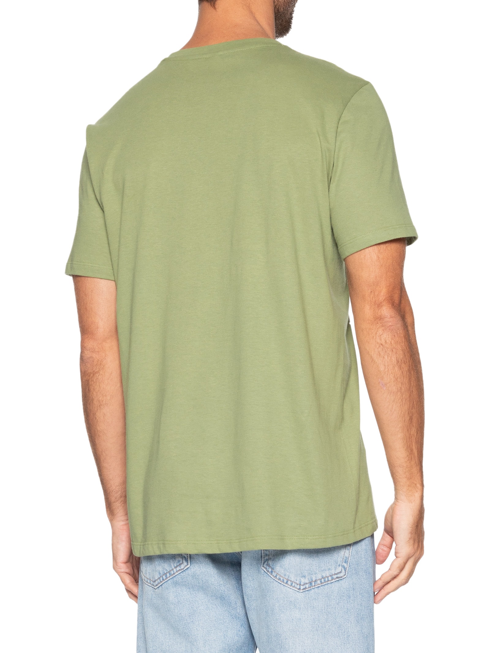 Camiseta Masculina Básica Peixe Bordado Verde Hering