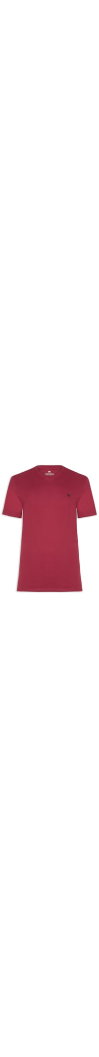 Camiseta Masculina Básica Peixe Bordado - Vermelho