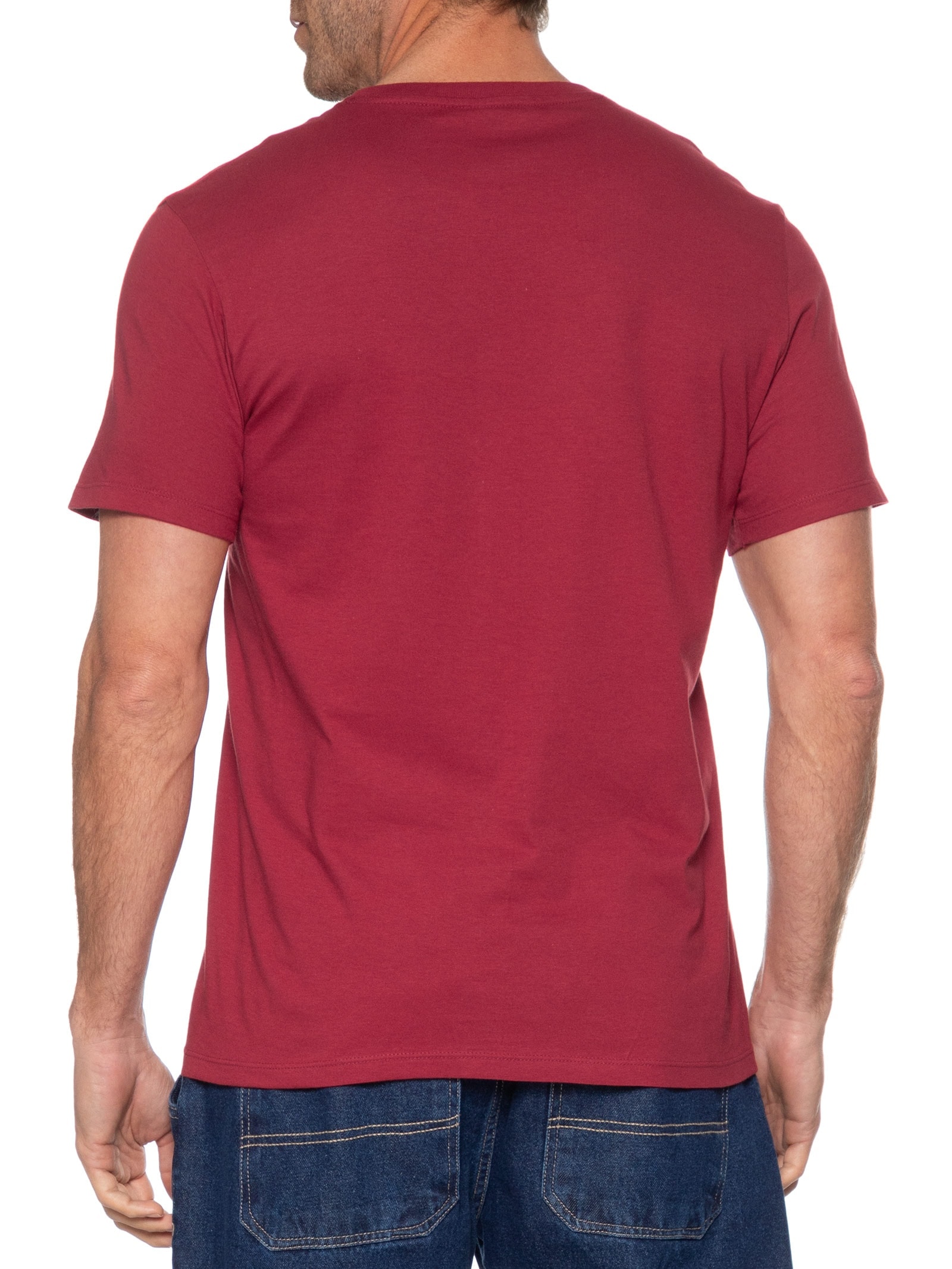 Camiseta Masculina Básica Peixe Bordado Vermelho Hering