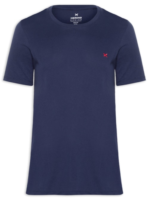 Camiseta Masculina Básica Peixe Bordado World – Azul