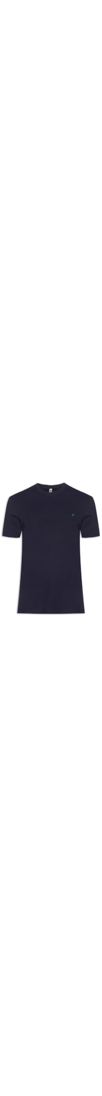 Camiseta Masculina Básica Peixe Bordado World - Azul