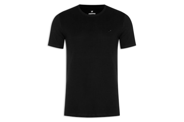 Camiseta Masculina Básica Peixe Bordado World - Preto
