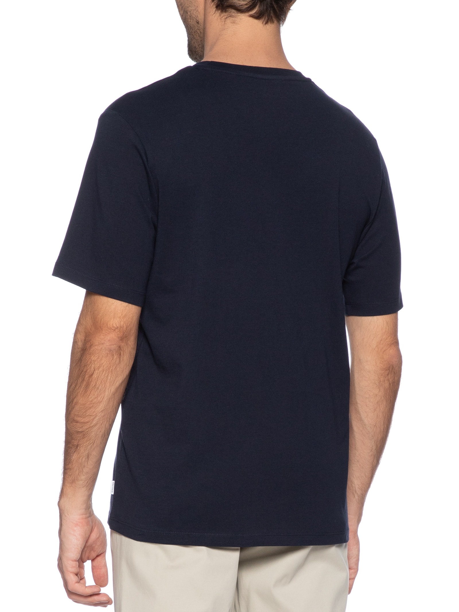 Camiseta Masculina Básica Regular Fit Em Algodão Orgânico Azul Jack & Jones