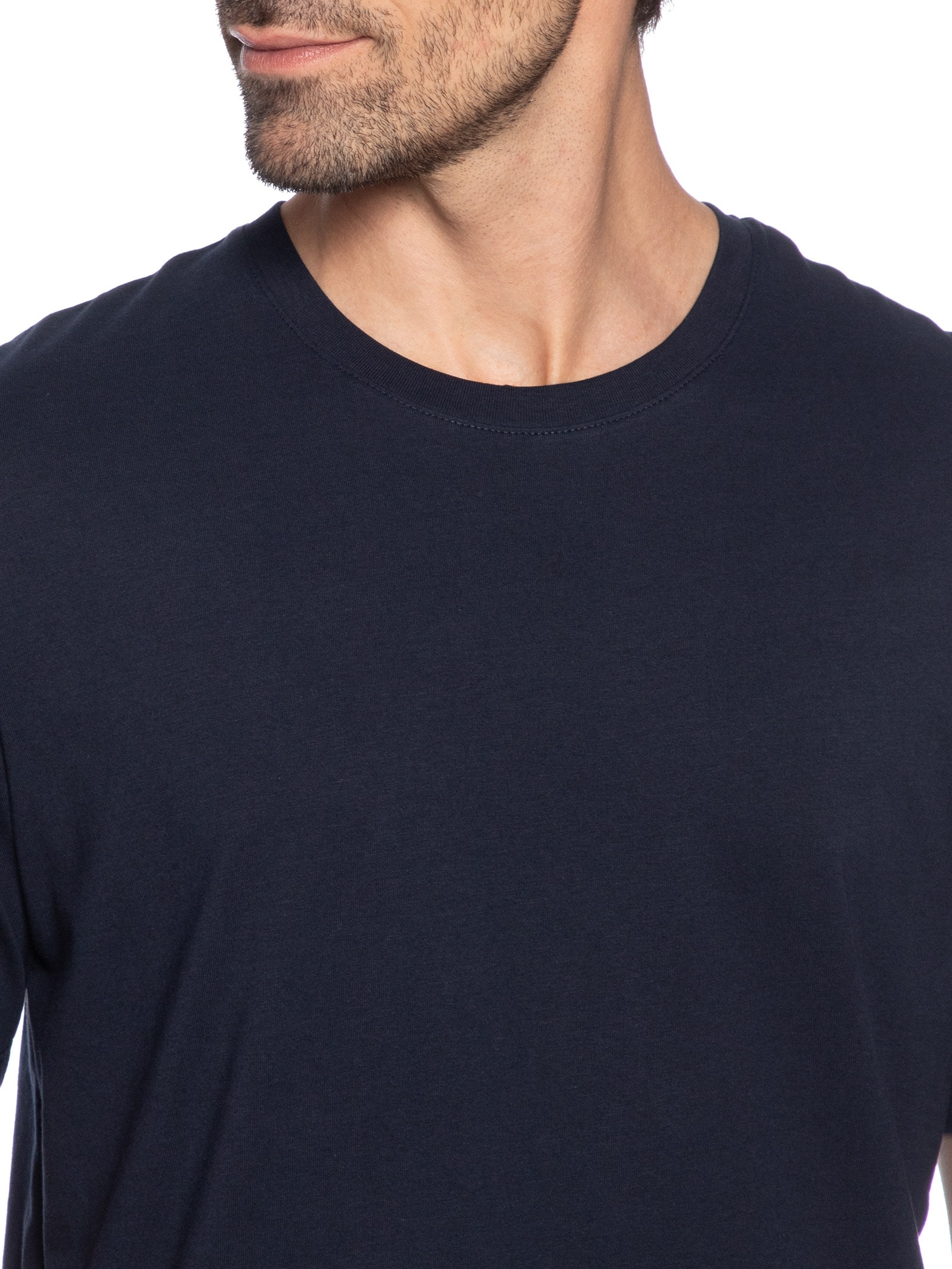 Camiseta Masculina Básica Regular Fit Em Algodão Orgânico Azul Jack & Jones