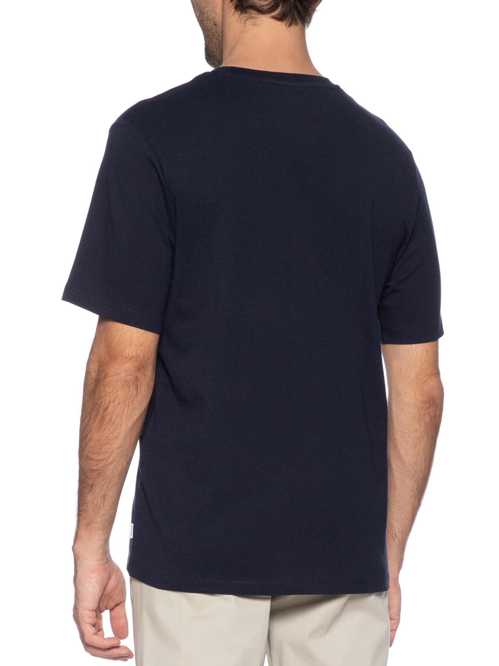 Camiseta Masculina Básica Regular Fit Em Algodão Orgânico Azul Jack & Jones