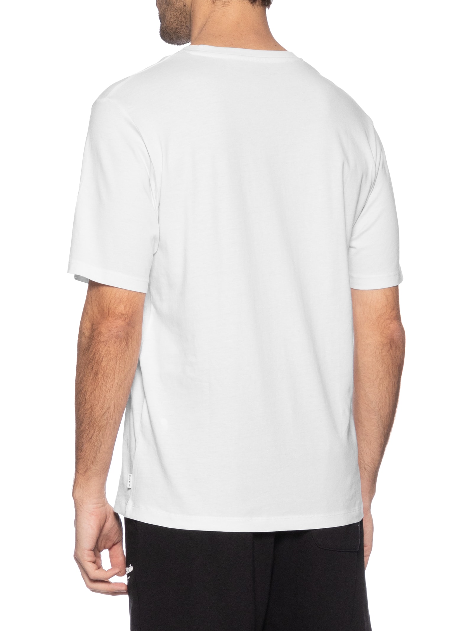 Camiseta Masculina Básica Regular Fit Em Algodão Orgânico Branco Jack & Jones
