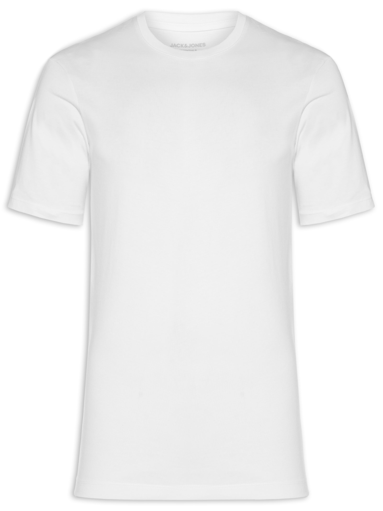 Camiseta Masculina Básica Regular Fit Em Algodão Orgânico Branco Jack & Jones
