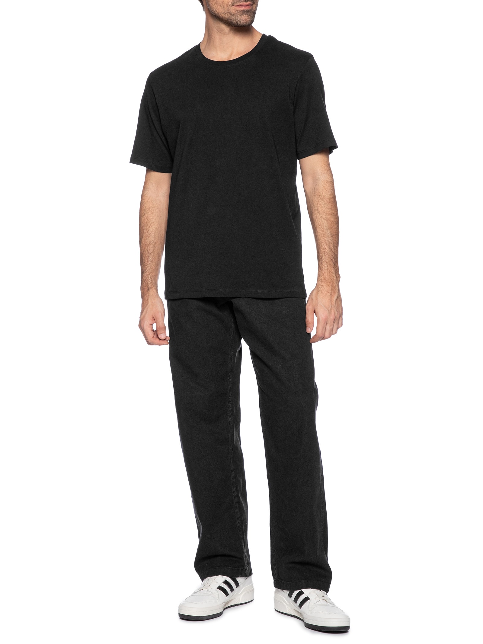 Camiseta Masculina Básica Regular Fit Em Algodão Orgânico Preto Jack & Jones