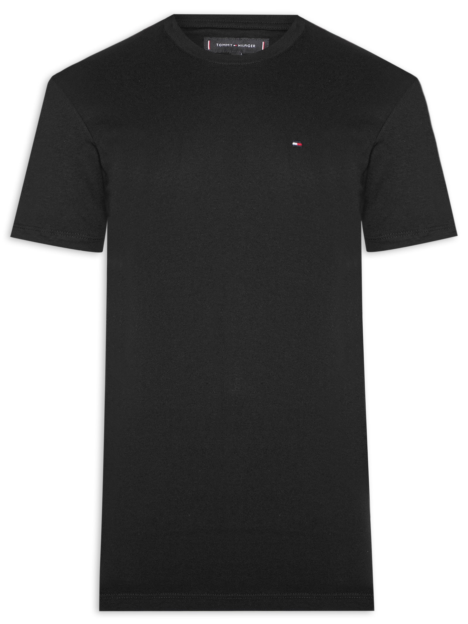 Camiseta Masculina Básica Regular Fit Em Algodão Preto Tommy Hilfiger