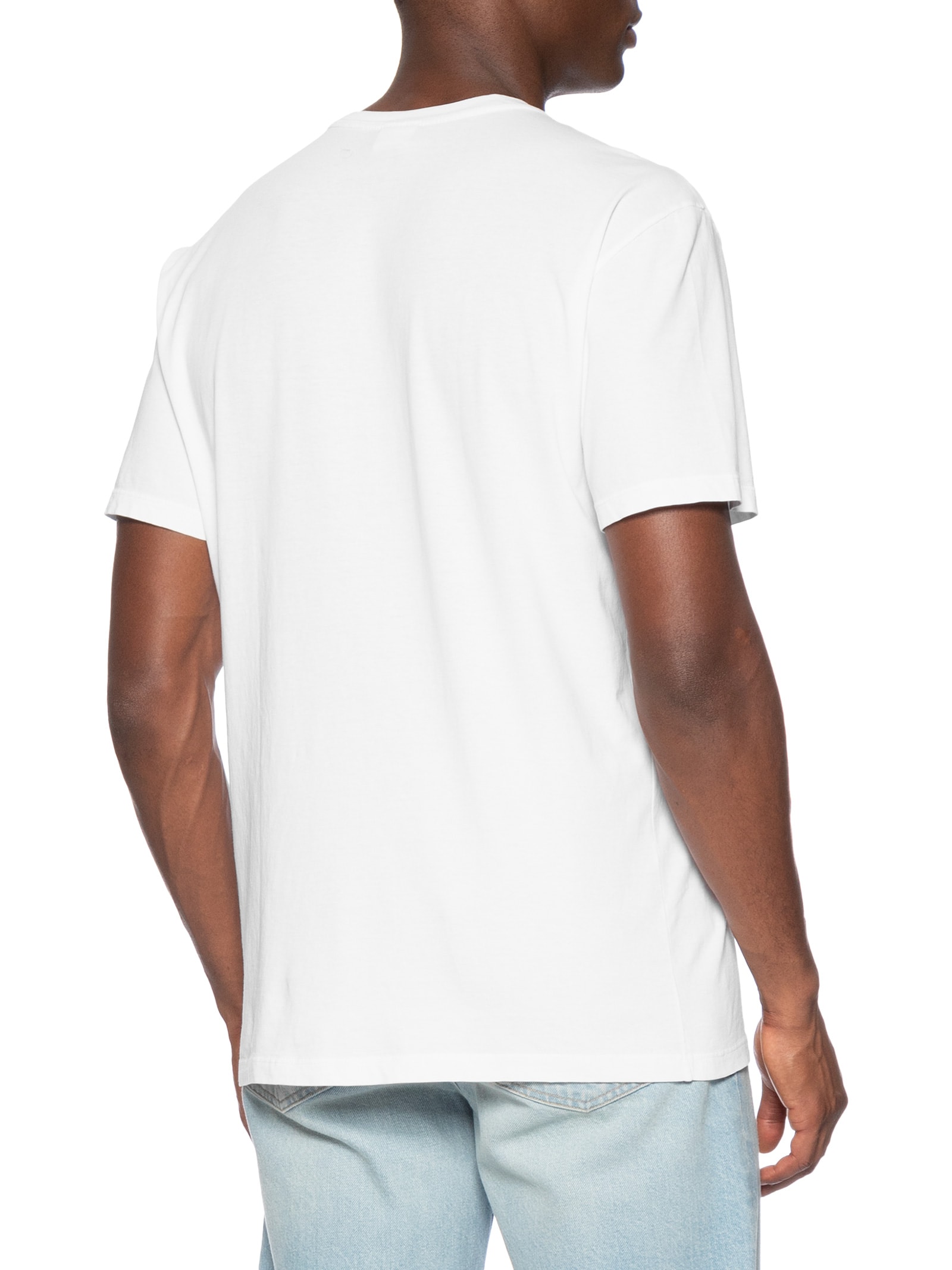 Camiseta Masculina Básica Regular Fit Linear Chest Em Algodão Branco Tommy Jeans