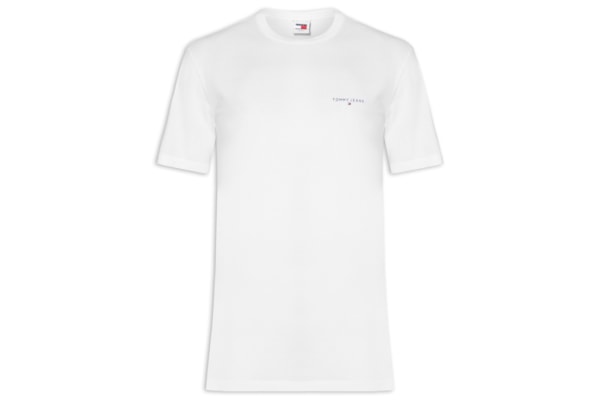 Camiseta Masculina Básica Regular Fit Linear Chest Em Algodão - Branco