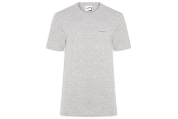 Camiseta Masculina Básica Regular Fit Linear Chest Em Algodão - Cinza