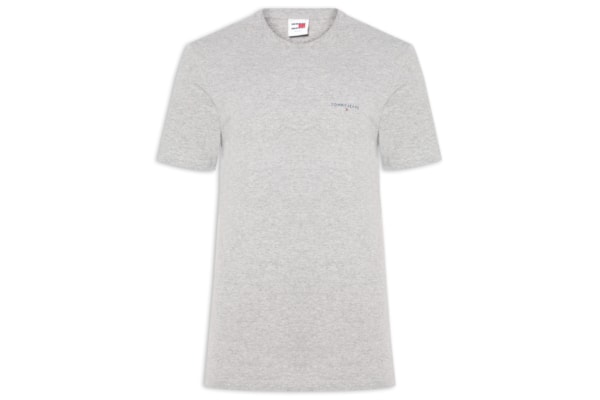 Camiseta Masculina Básica Regular Fit Linear Chest Em Algodão - Cinza