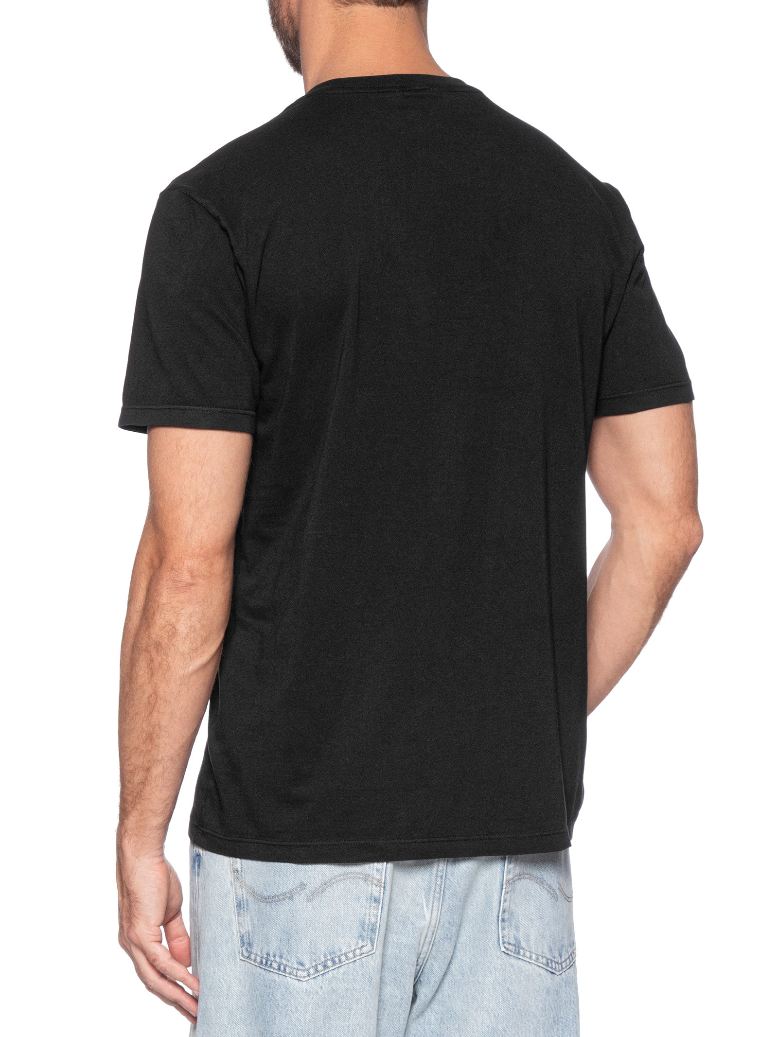 Camiseta Masculina Básica Regular Fit Linear Chest Preto Tommy Jeans