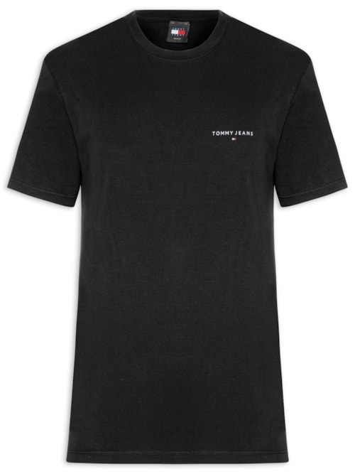 Camiseta Masculina Básica Regular Fit Linear Chest – Preto