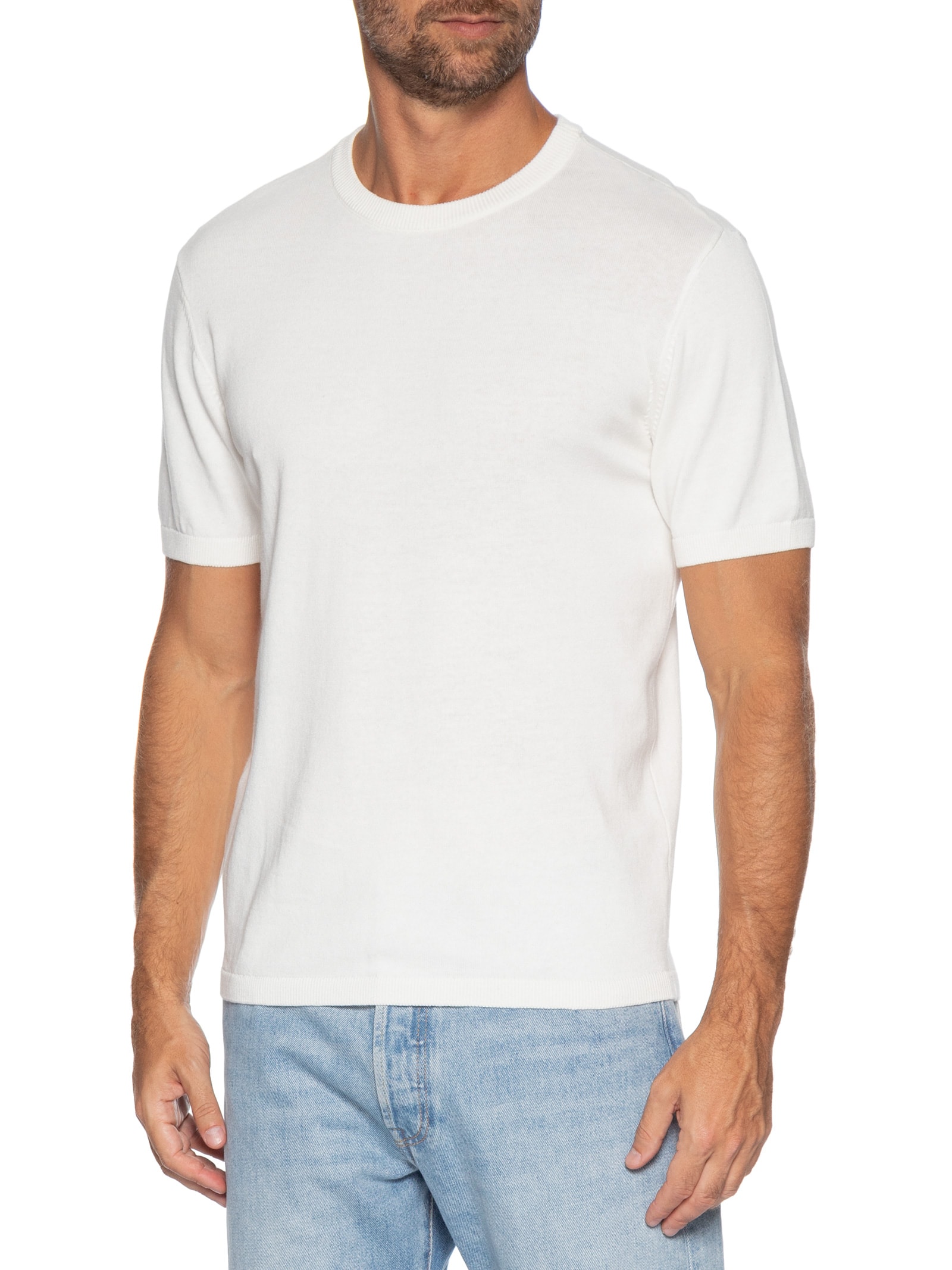 Camiseta Masculina Básica Regular Fit  Off White Hering
