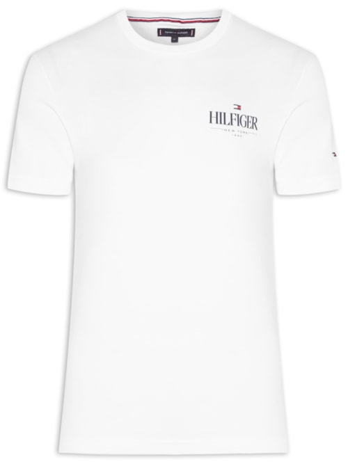 Camiseta Masculina Básica Regular Fit Stack Em Algodão – Branco