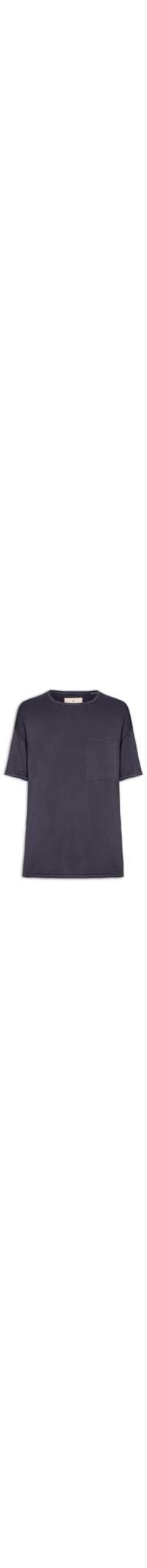 Camiseta Masculina Básica Relaxed Fit Com Bolso - Azul