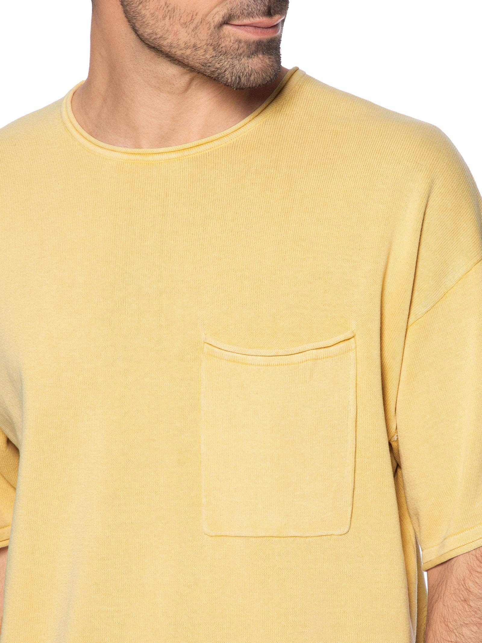 Camiseta Masculina Básica Relaxed Fit Com Bolso Bege Jack & Jones