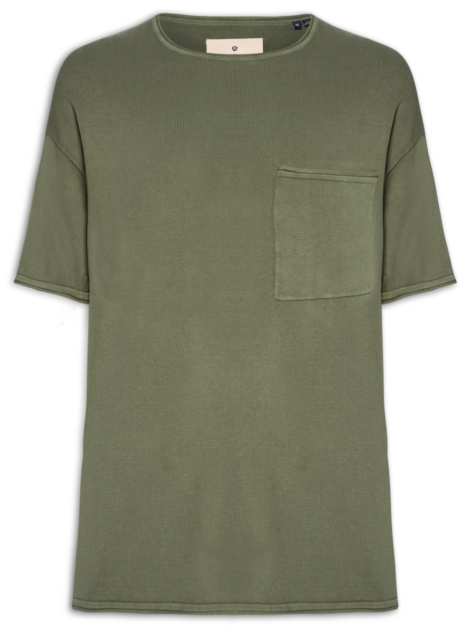 Camiseta Masculina Básica Relaxed Fit Com Bolso Verde Jack & Jones