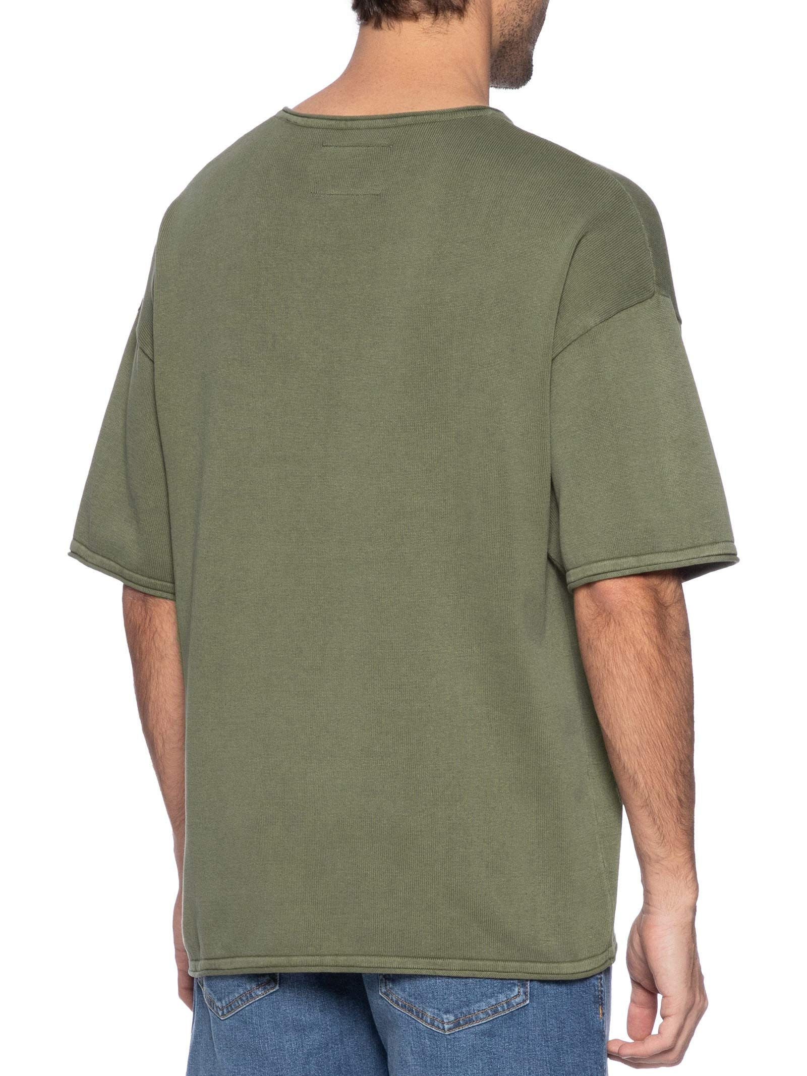 Camiseta Masculina Básica Relaxed Fit Com Bolso Verde Jack & Jones