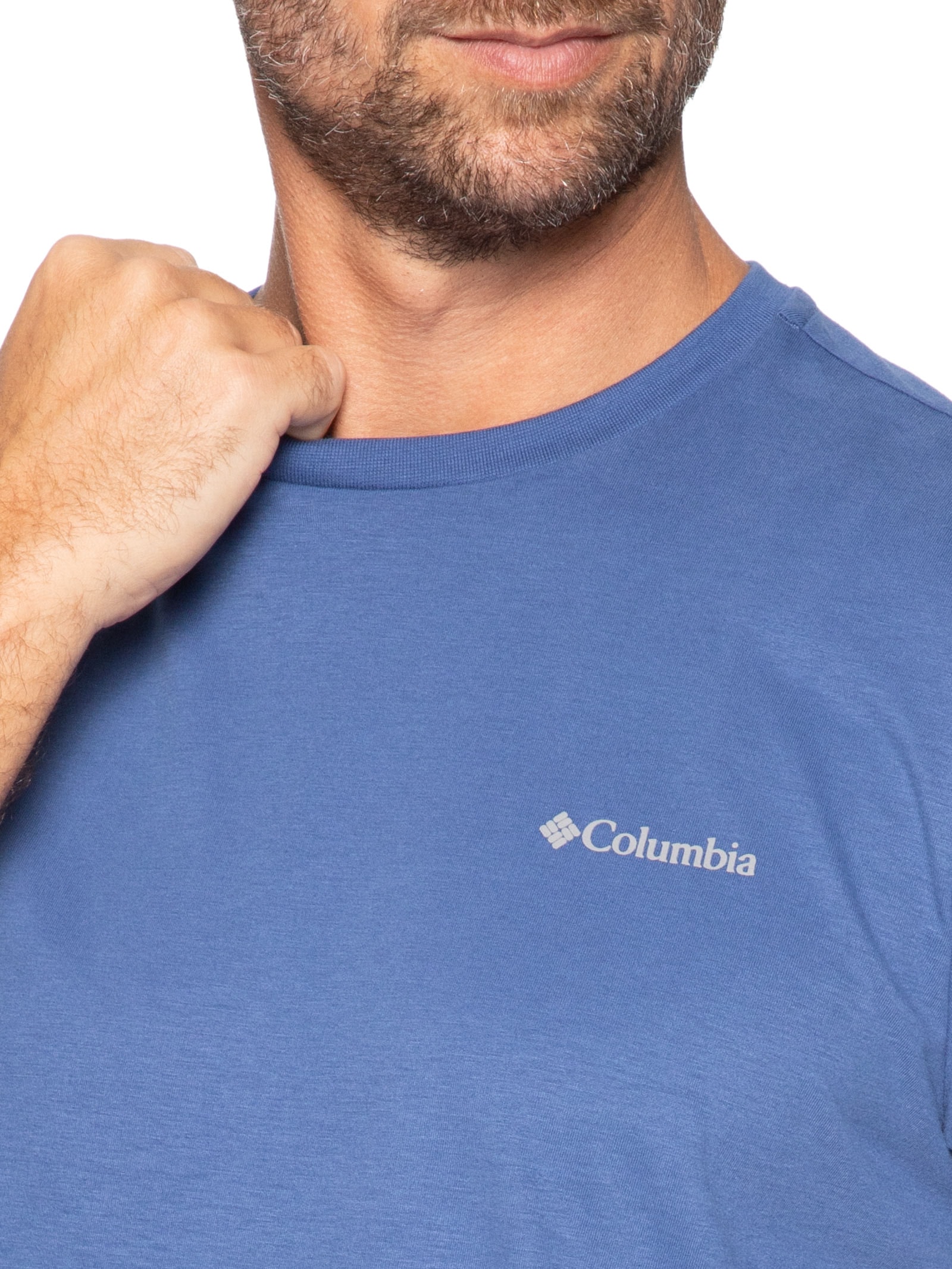 Camiseta Masculina Básica Silk Azul Columbia