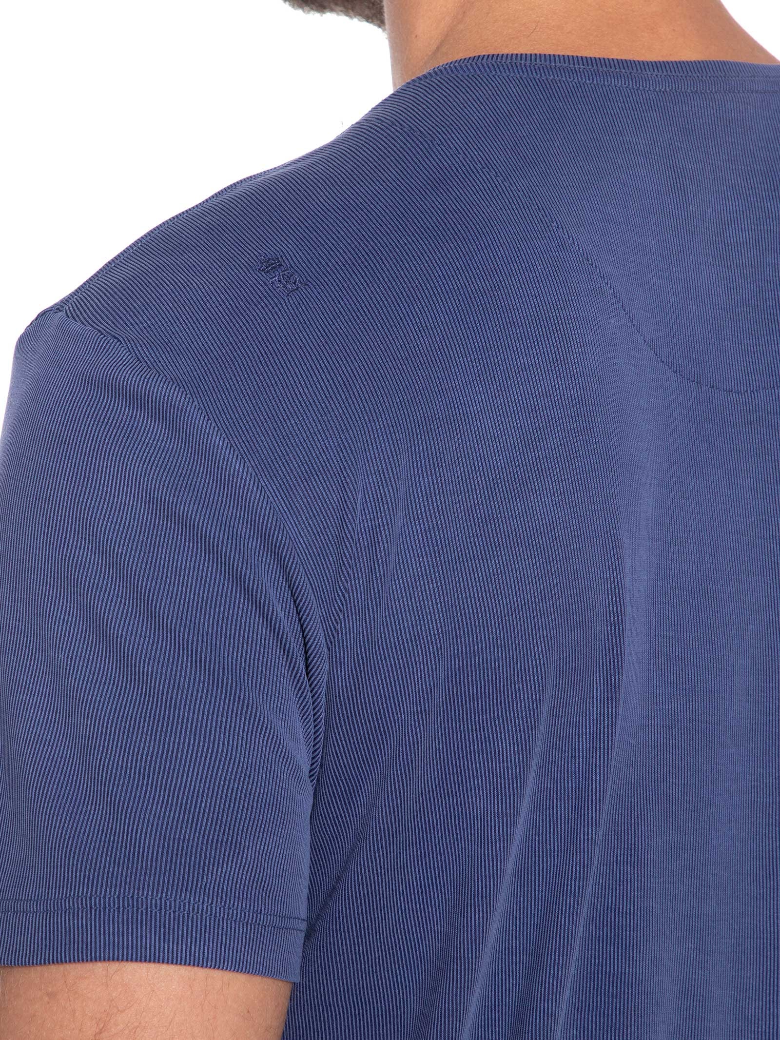 Camiseta Masculina Básica Slim Canelado Gola Careca Azul Sergio K
