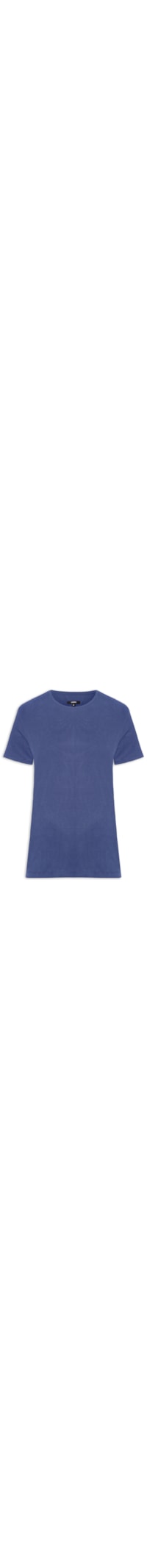 Camiseta Masculina Básica Slim Canelado Gola Careca - Azul