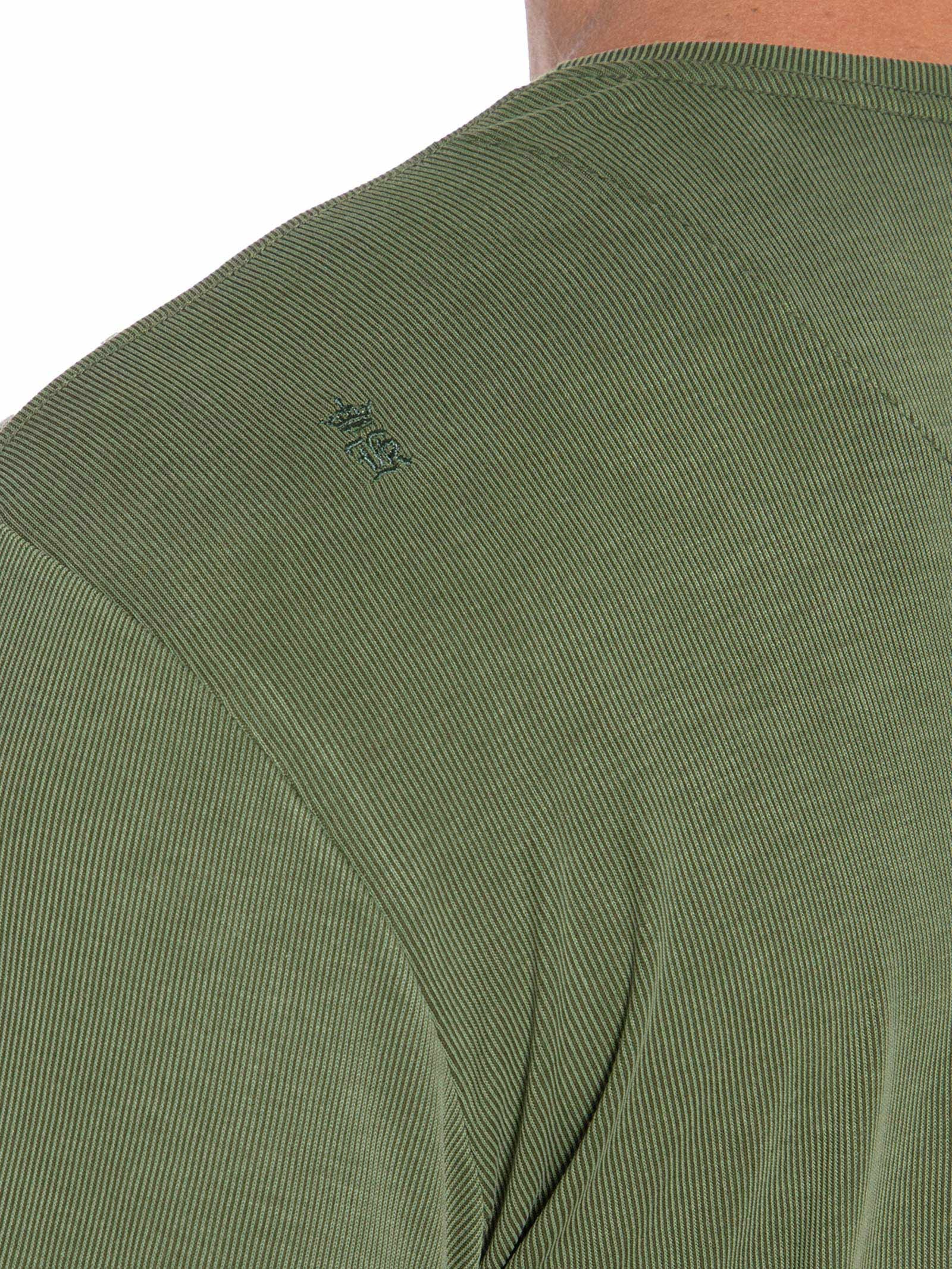 Camiseta Masculina Básica Slim Canelado Gola Careca Verde Sergio K