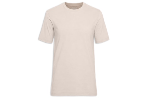 Camiseta Masculina Básica Slim Fit Algodão Orgânico - Bege