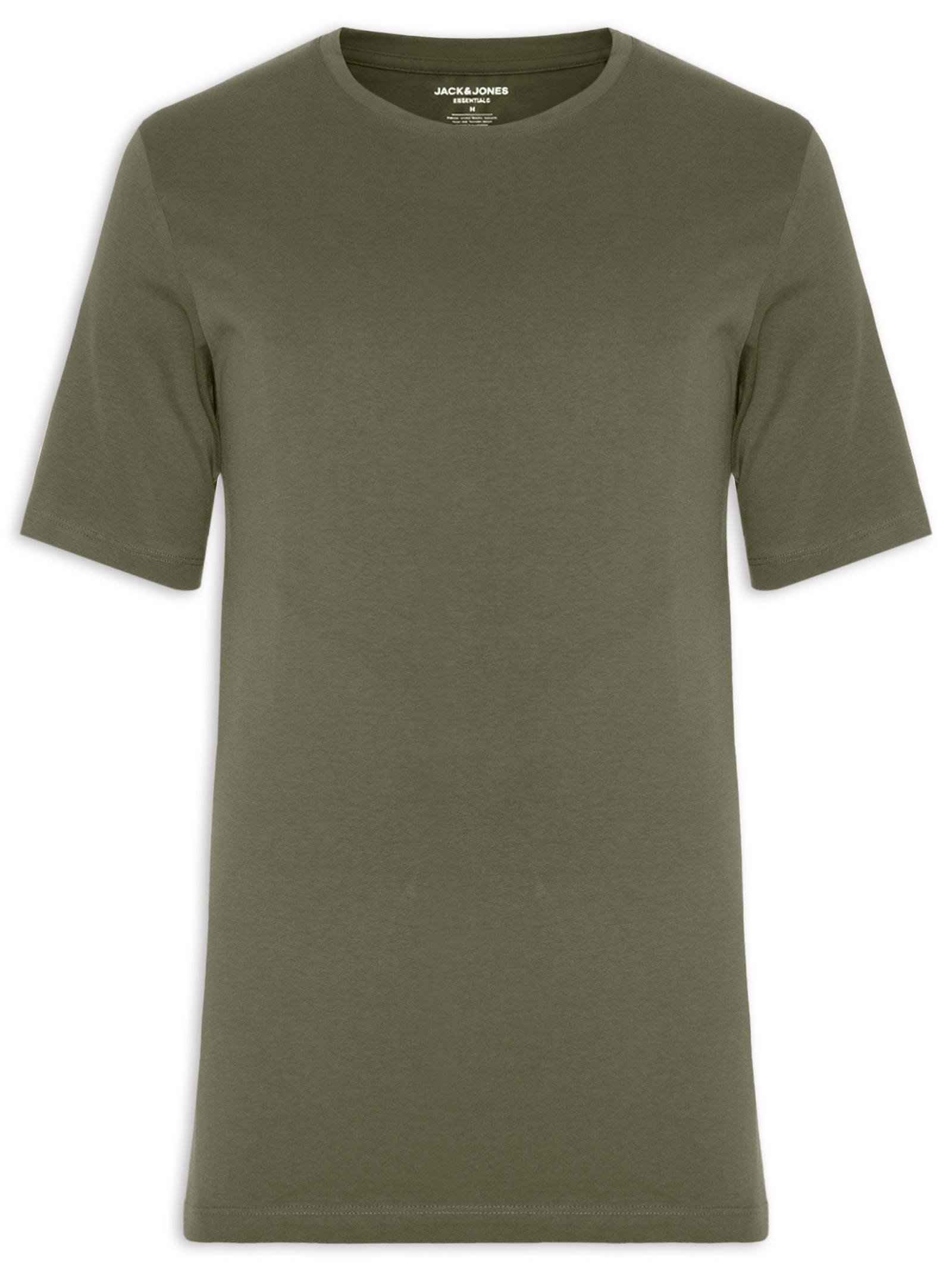 Camiseta Masculina Básica Slim Fit Algodão Orgânico Verde Jack & Jones