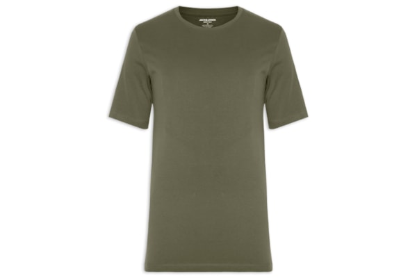 Camiseta Masculina Básica Slim Fit Algodão Orgânico - Verde