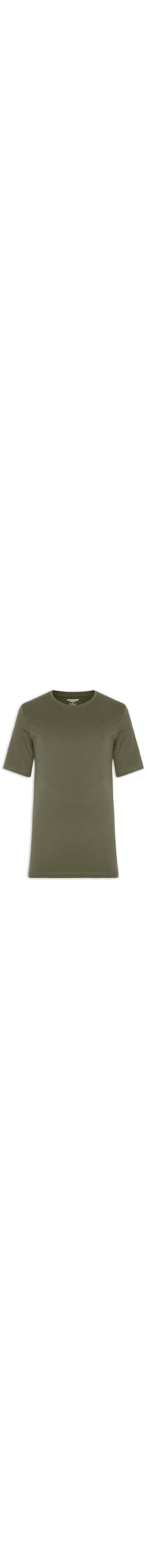 Camiseta Masculina Básica Slim Fit Algodão Orgânico - Verde