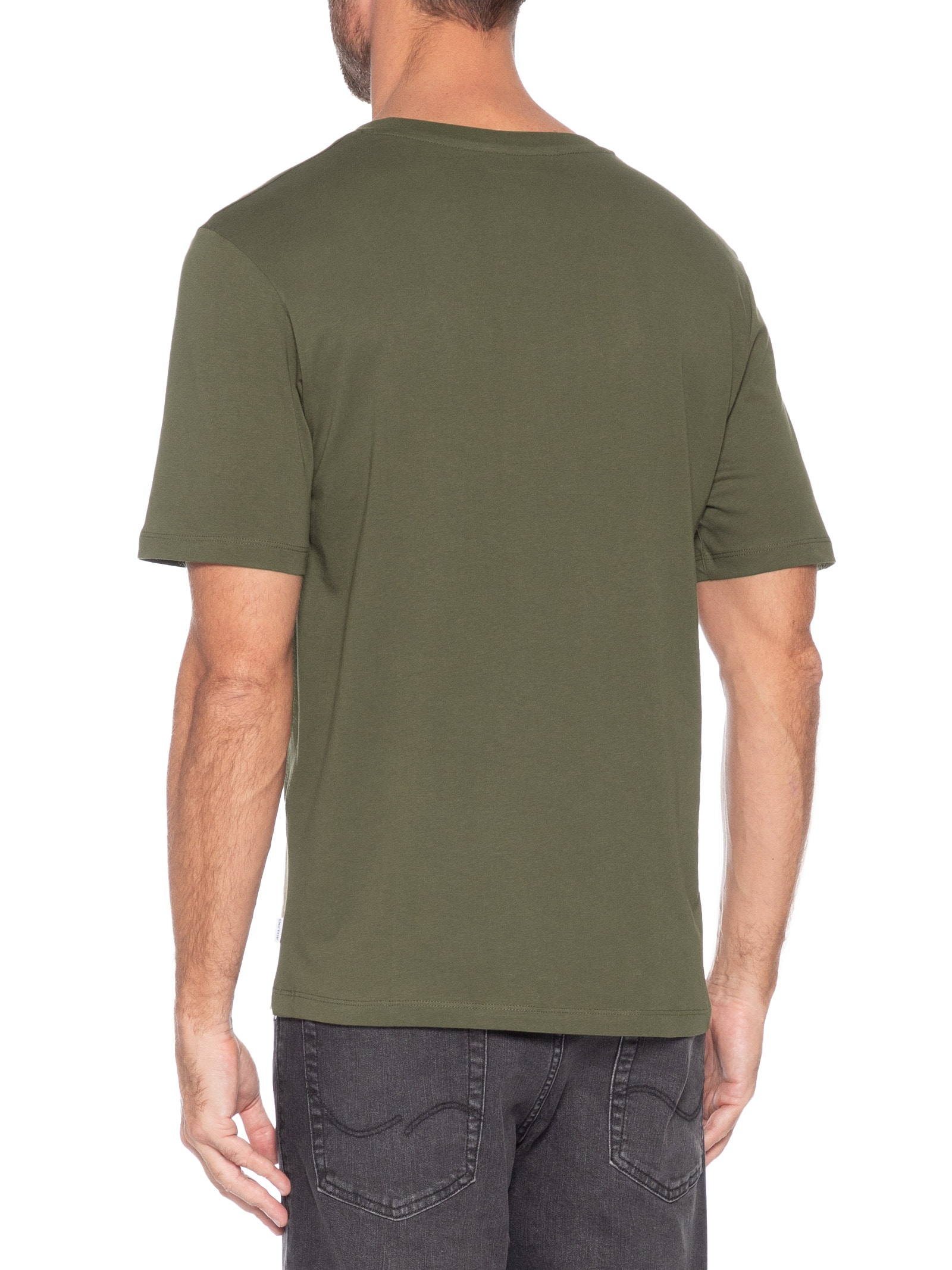 Camiseta Masculina Básica Slim Fit Algodão Orgânico Verde Jack & Jones