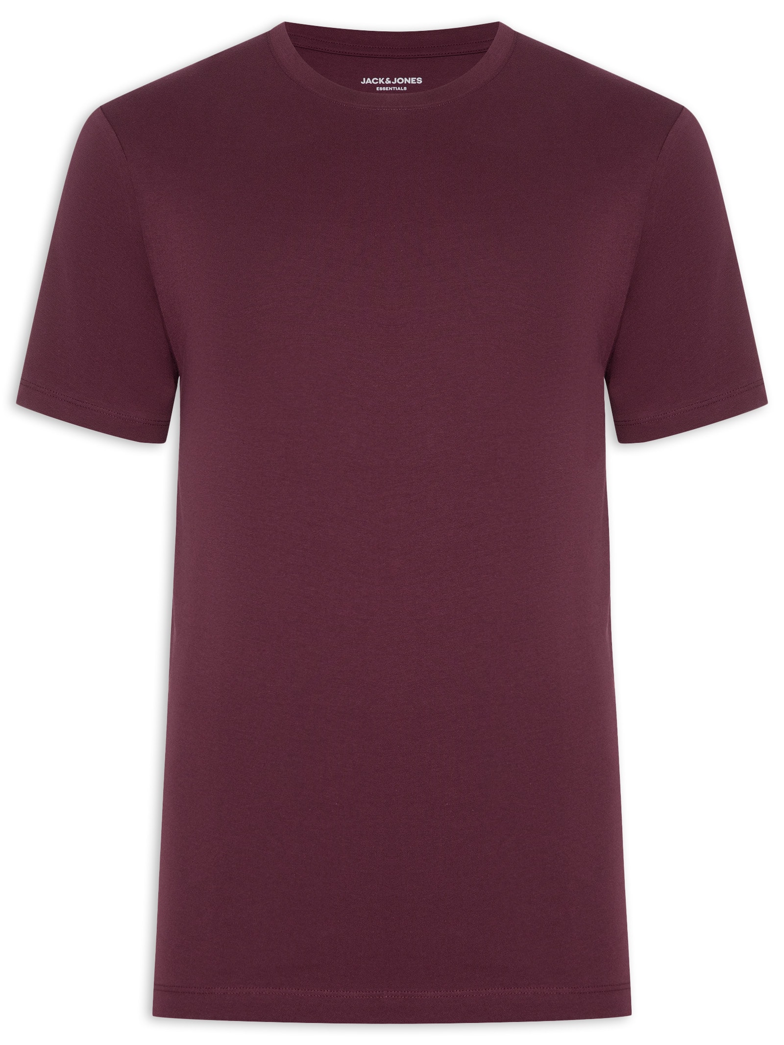 Camiseta Masculina Básica Slim Fit Algodão Orgânico Vermelho Jack & Jones