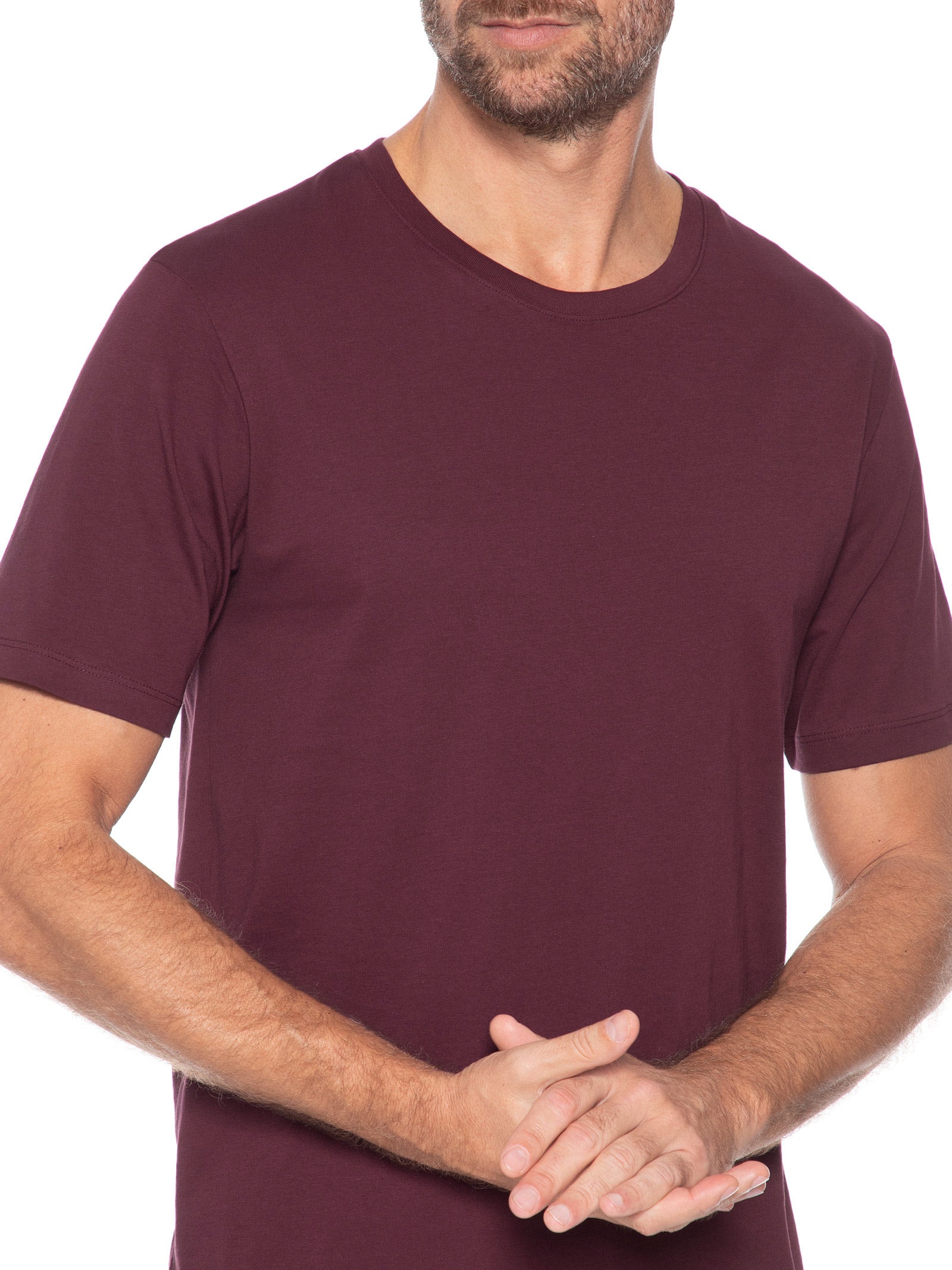 Camiseta Masculina Básica Slim Fit Algodão Orgânico Vermelho Jack & Jones