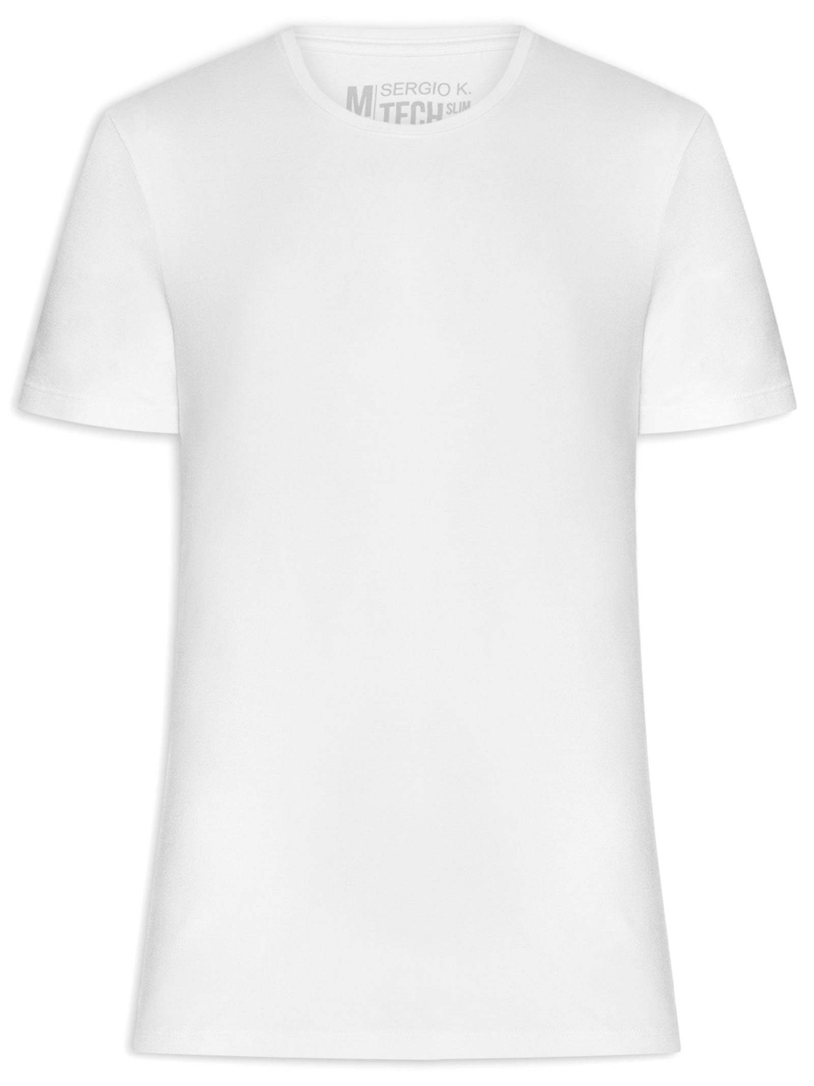 Camiseta Masculina Básica Slim Tech Branco Sergio K
