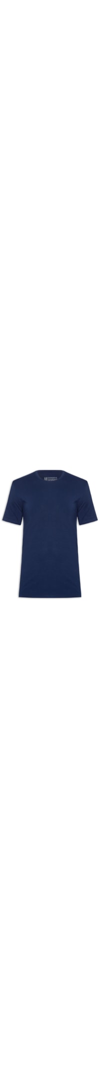 Camiseta Masculina Básica Slim Tech Gola Careca - Azul