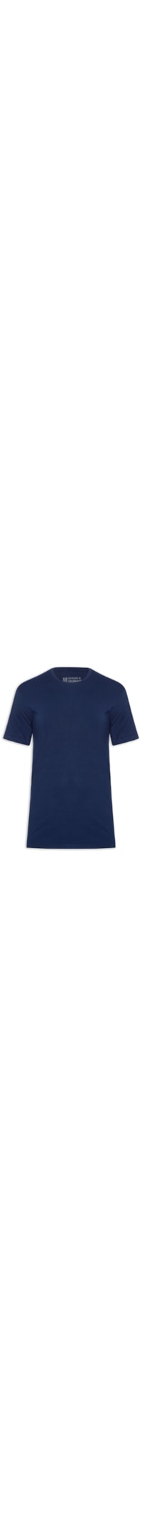 Camiseta Masculina Básica Slim Tech Gola Careca - Azul