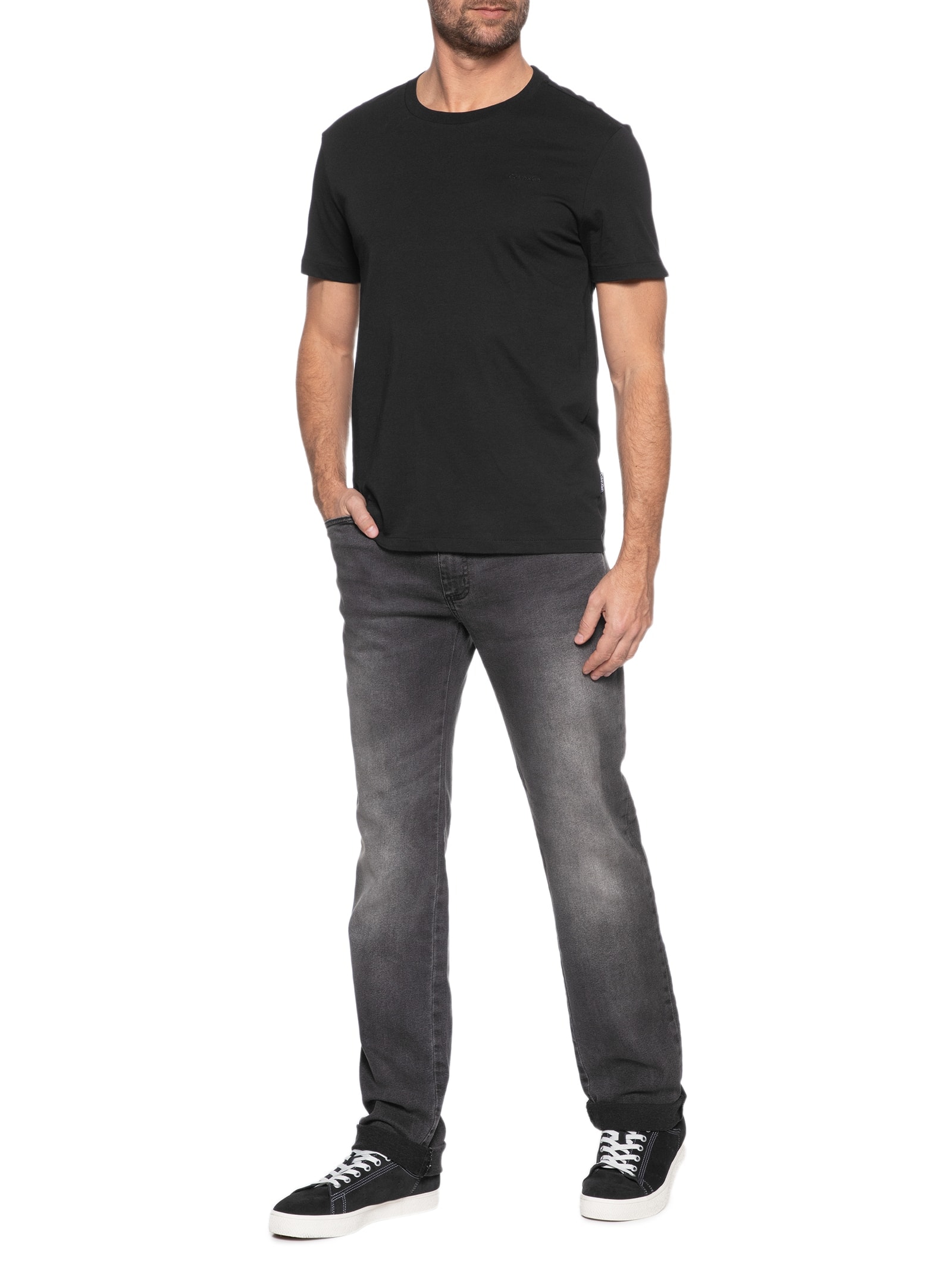 Camiseta Masculina BC Liquid Touch Preto Calvin Klein - White Label