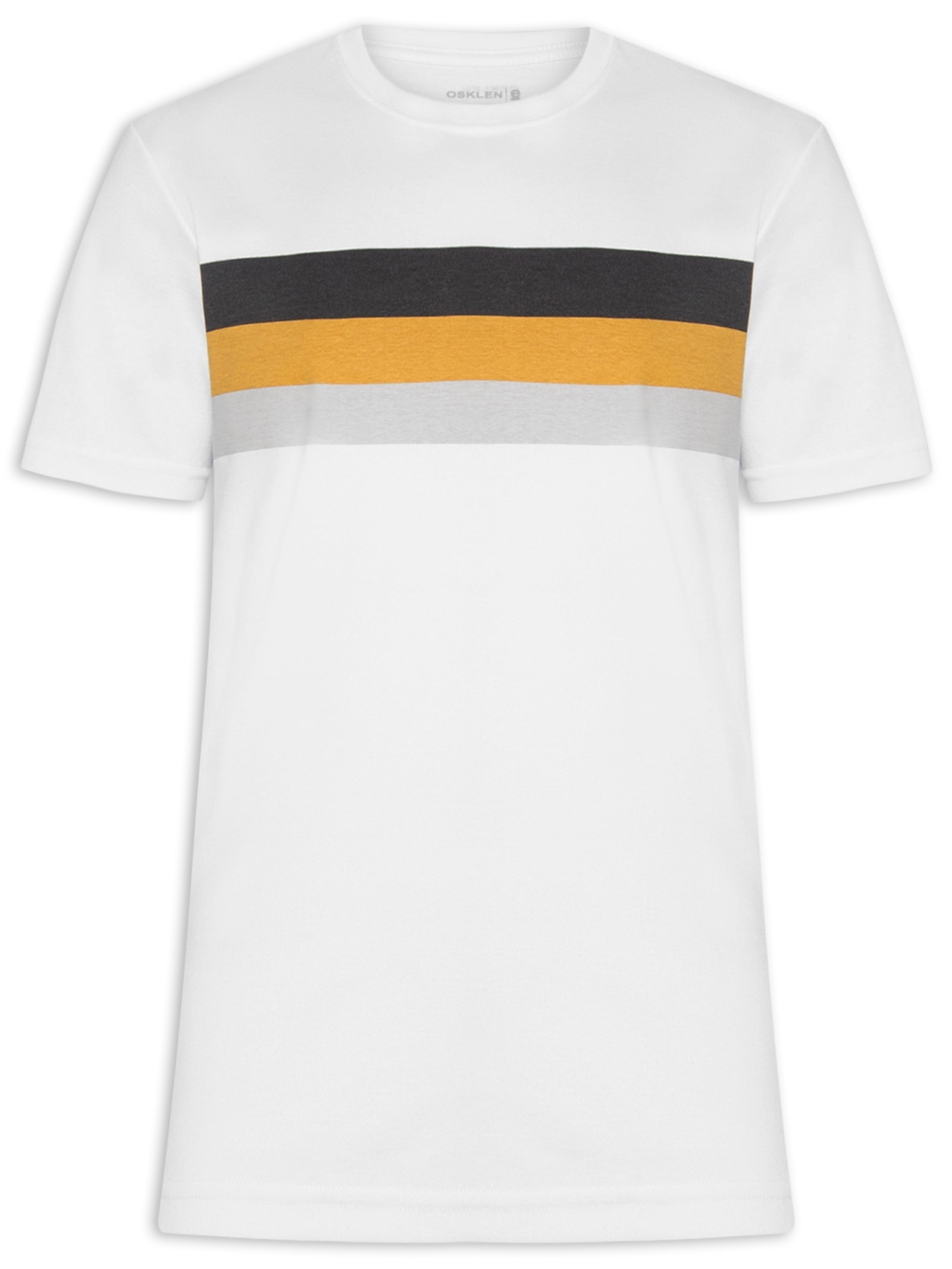 Camiseta Masculina Big Shirt Listrado Branco Osklen