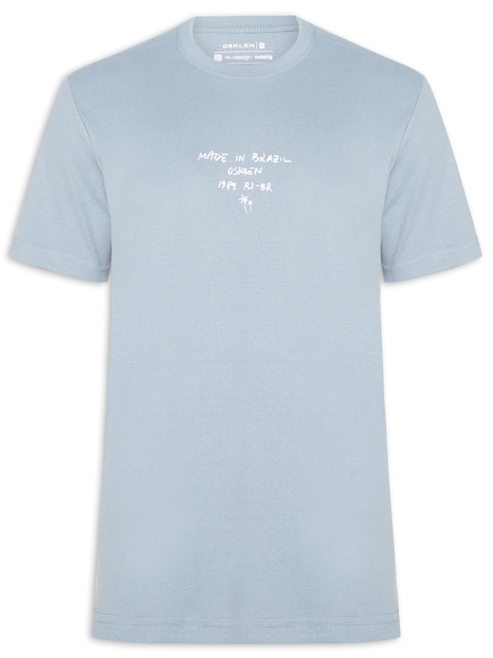 Camiseta Masculina Big Shirt Made In Brazil Manga Curta Azul Osklen