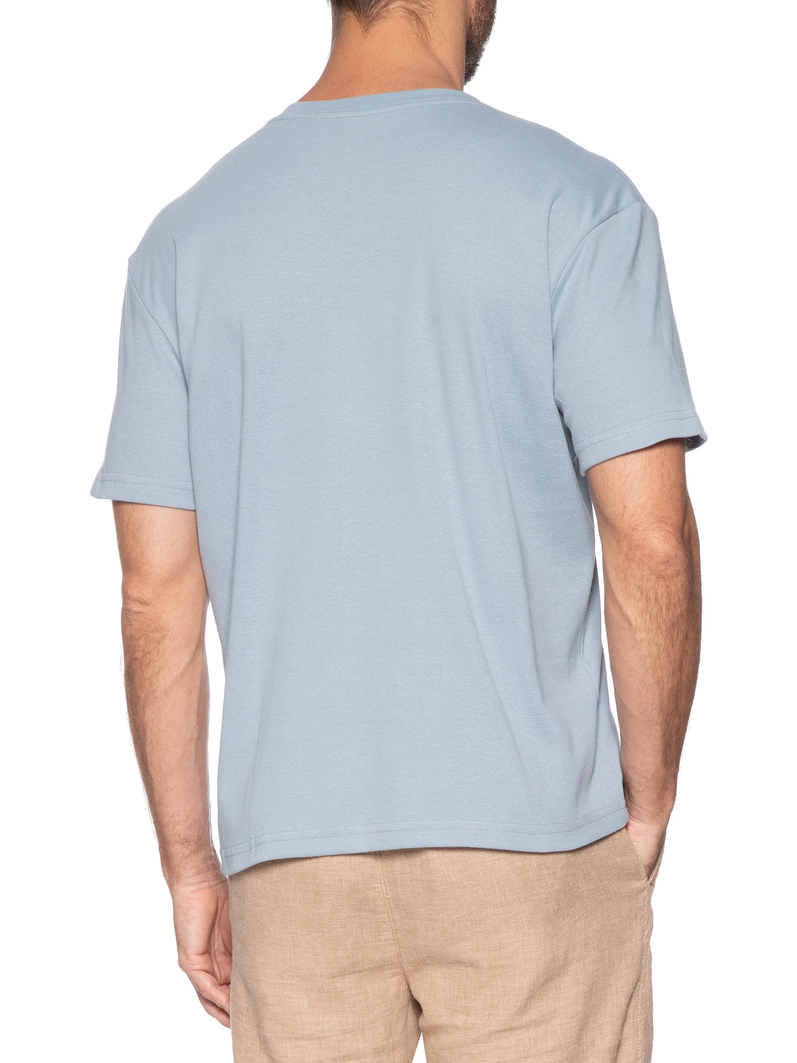 Camiseta Masculina Big Shirt Made In Brazil Manga Curta Azul Osklen