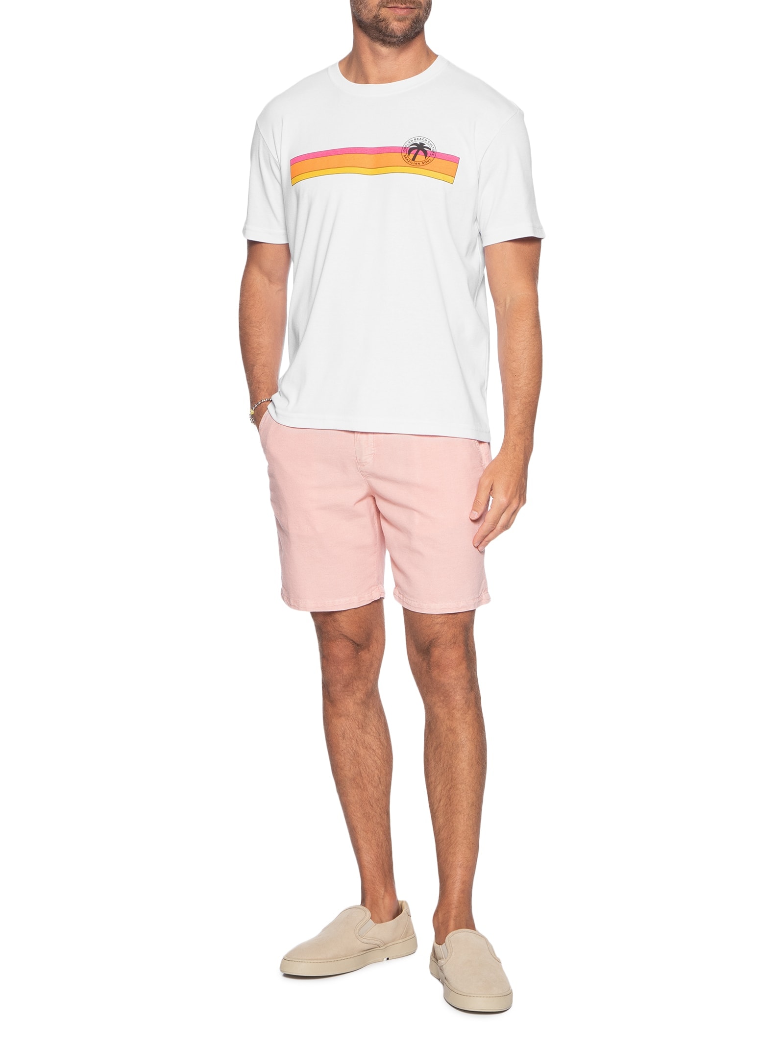 Camiseta Masculina Big Shirt Sunset Box Branco Osklen