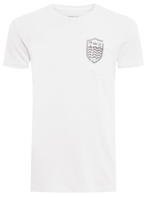 Camiseta Masculina Bolso Brasão Mc - Branco