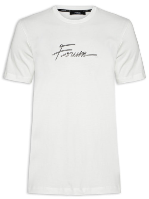 Camiseta Masculina Bordada – Off White