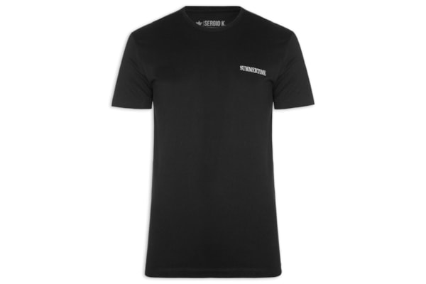Camiseta Masculina Bordada Summertime - Preto