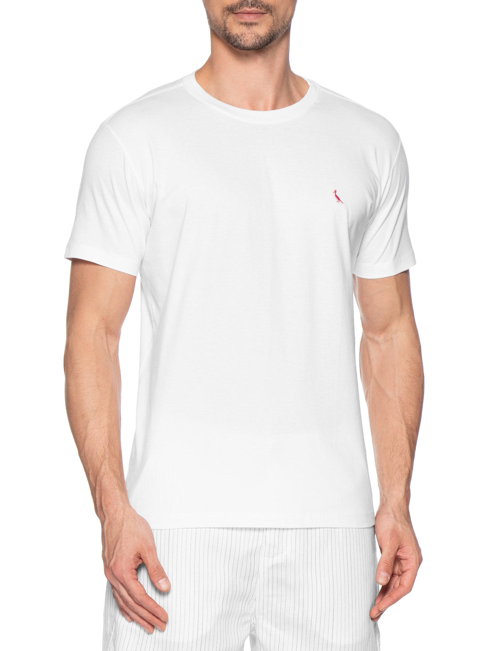 Camiseta Masculina Bordado Pica Pau Com Caixa Presenteável – Branco Reserva