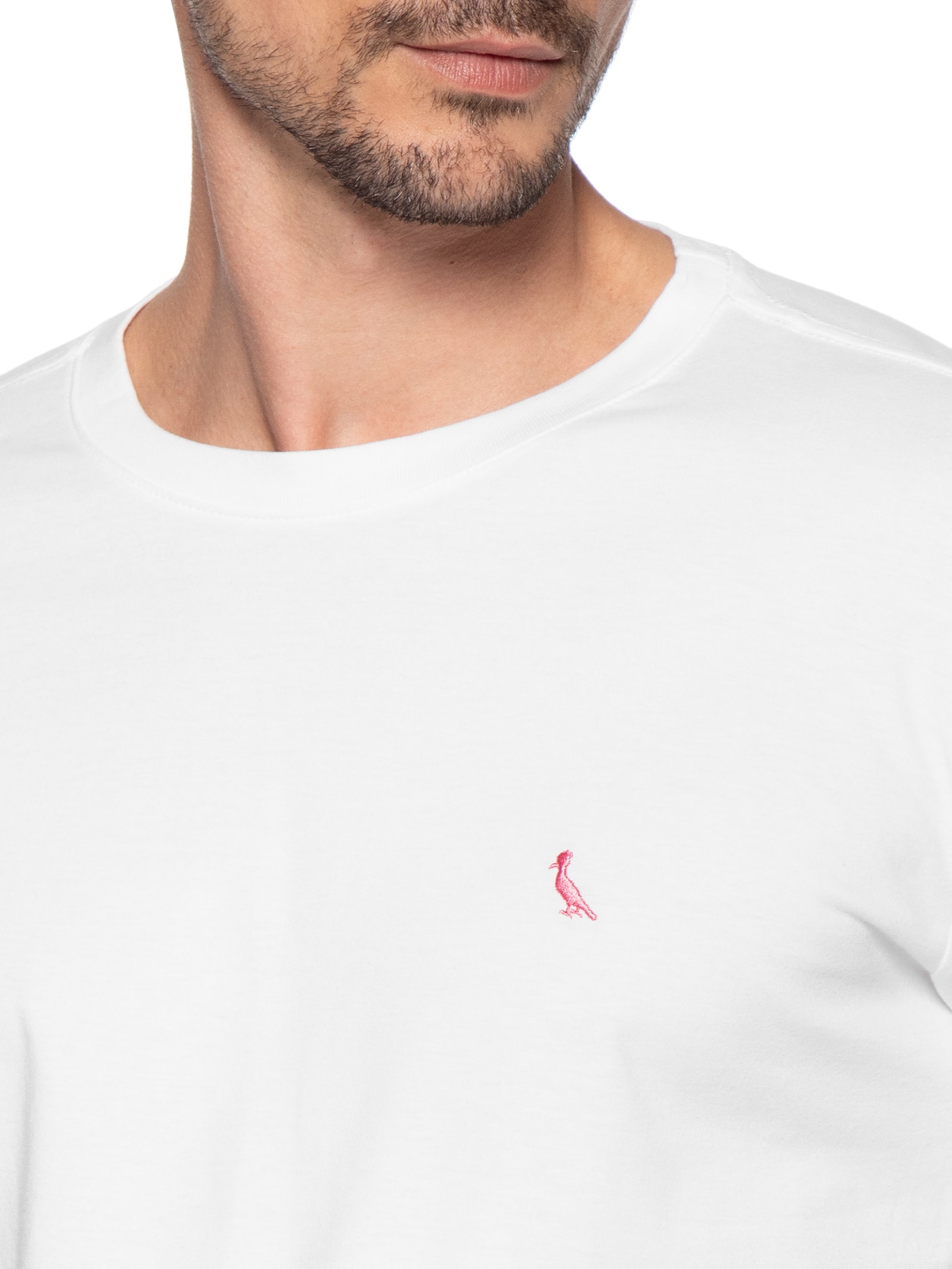 Camiseta Masculina Bordado Pica Pau Com Caixa Presenteável – Branco Reserva