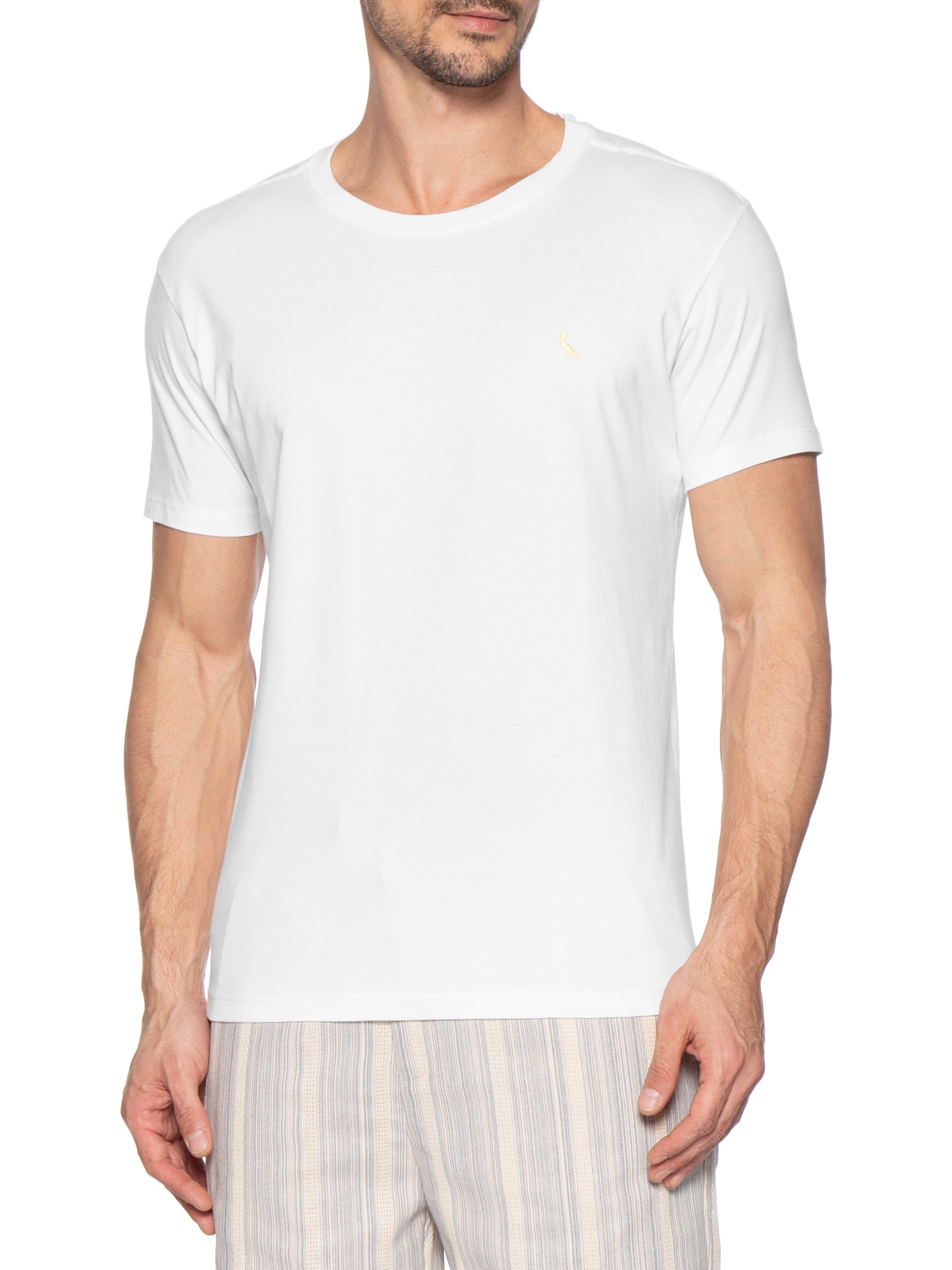 Camiseta Masculina Bordado Pica Pau Com Caixa Presenteável – Branco Reserva